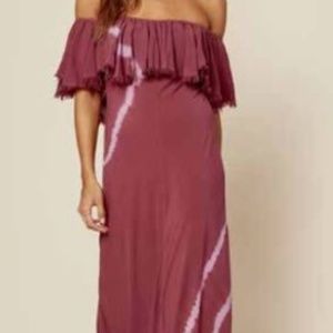 Planet Blue Ruffle Off the Shoulder Maxi Dress